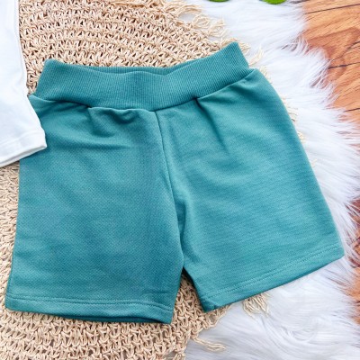 Conj. Regata Fun&Cool Adventure e Bermuda - Off White e Verde Musgo